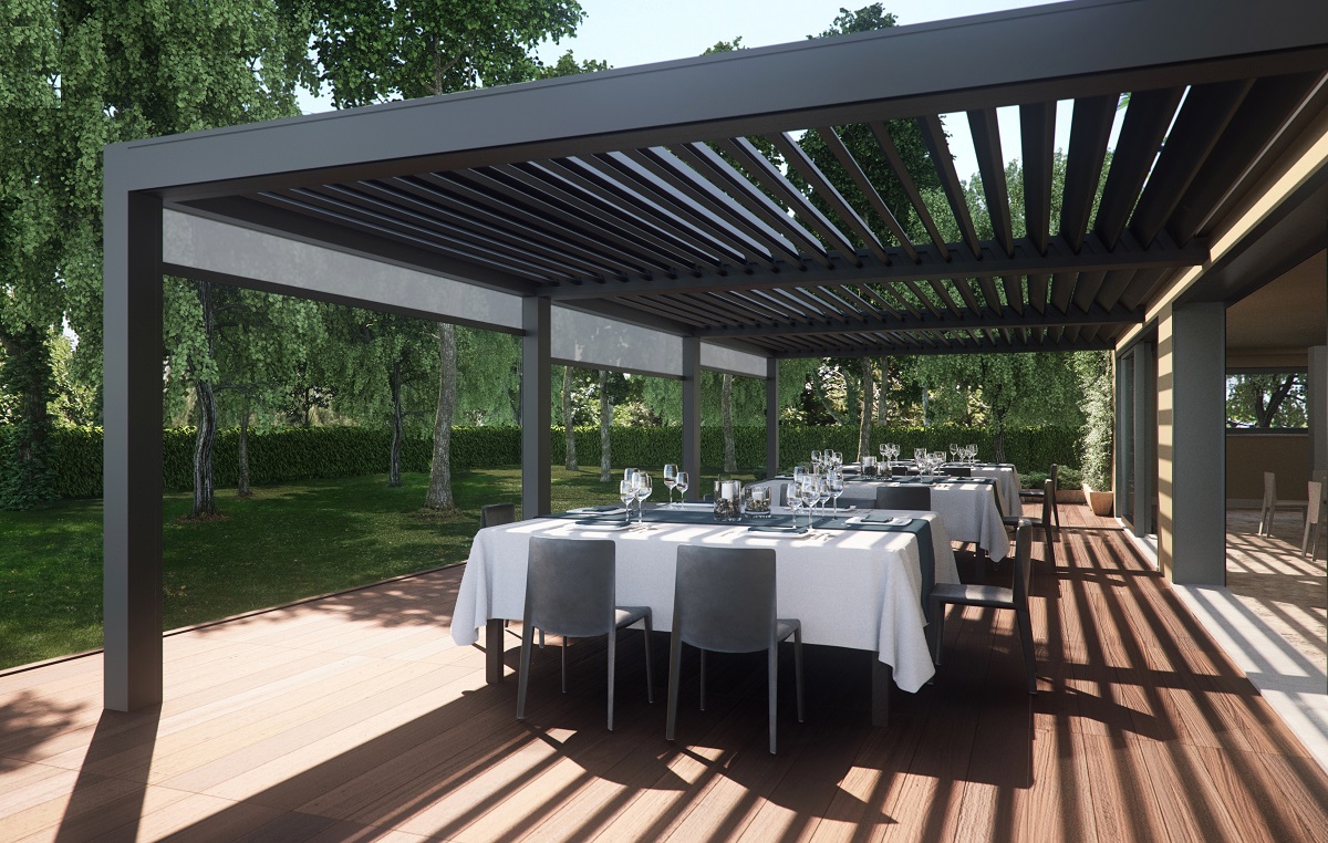 Motorized Louvered Pergola Structures