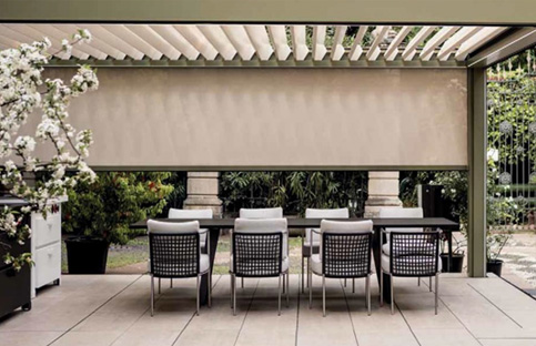 Retractable And Adjustable Motorized Louvered Pergola® Structures For Residential Outdoor Spaces