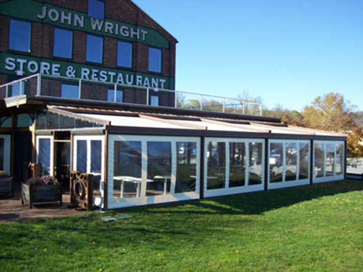 John Wright Store & Restaurant outside view of enclosed pergola